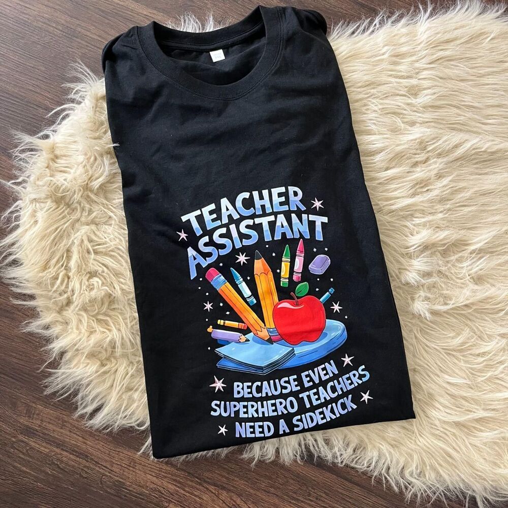 NWOT Black Teacher Assistant Graphic Tee T-shirt 2XL